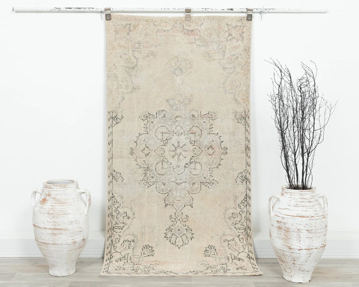 Beige Turkish Oushak Rug 3' x 5' 11" Hand-Knotted | No. VR29743