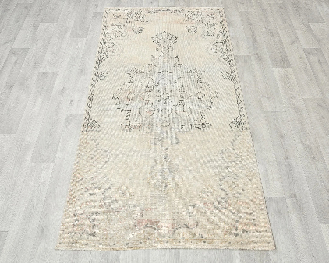 Beige Turkish Oushak Rug 3' x 5' 11" Hand-Knotted | No. VR29743