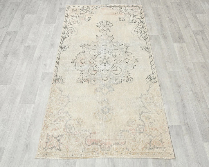 Beige Turkish Oushak Rug 3' x 5' 11" Hand-Knotted | No. VR29743