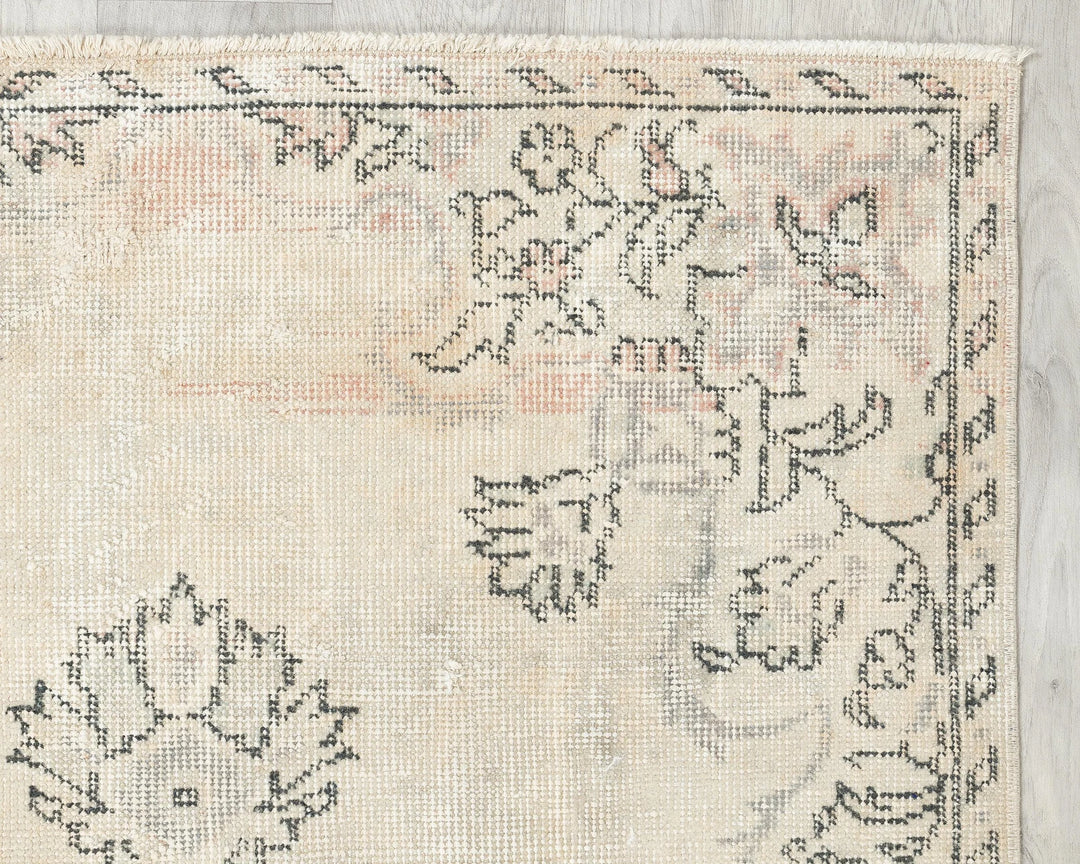 Beige Turkish Oushak Rug 3' x 5' 11" Hand-Knotted | No. VR29743