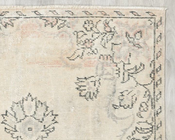 Beige Turkish Oushak Rug 3' x 5' 11" Hand-Knotted | No. VR29743