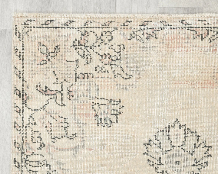 Beige Turkish Oushak Rug 3' x 5' 11" Hand-Knotted | No. VR29743