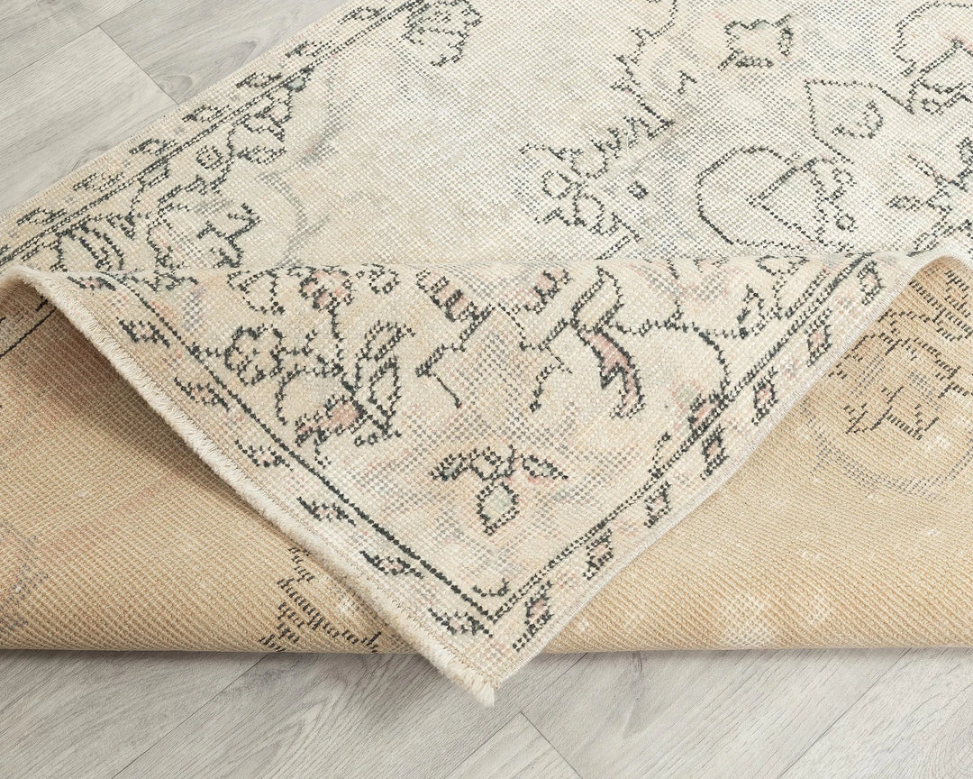 Beige Turkish Oushak Rug 3' x 5' 11" Hand-Knotted | No. VR29743