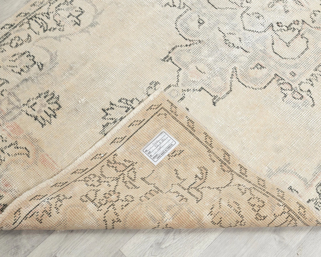 Beige Turkish Oushak Rug 3' x 5' 11" Hand-Knotted | No. VR29743