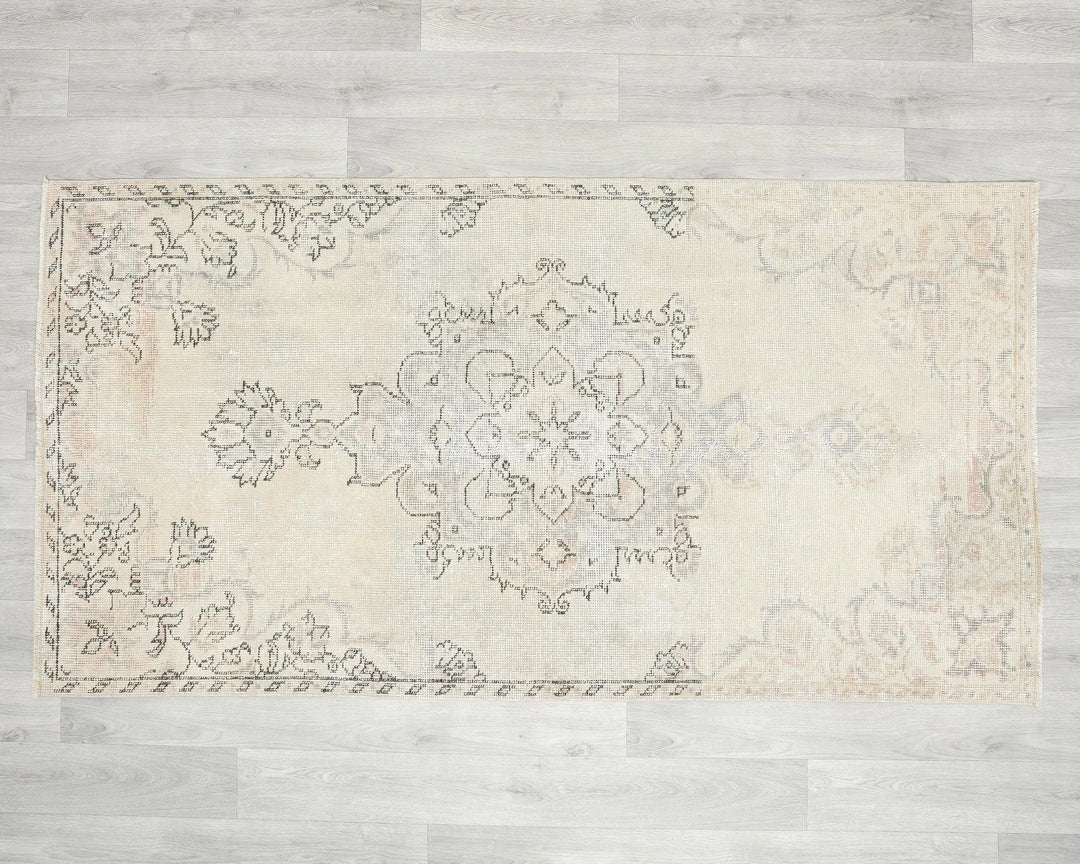 Beige Turkish Oushak Rug 3' x 5' 11" Hand-Knotted | No. VR29743
