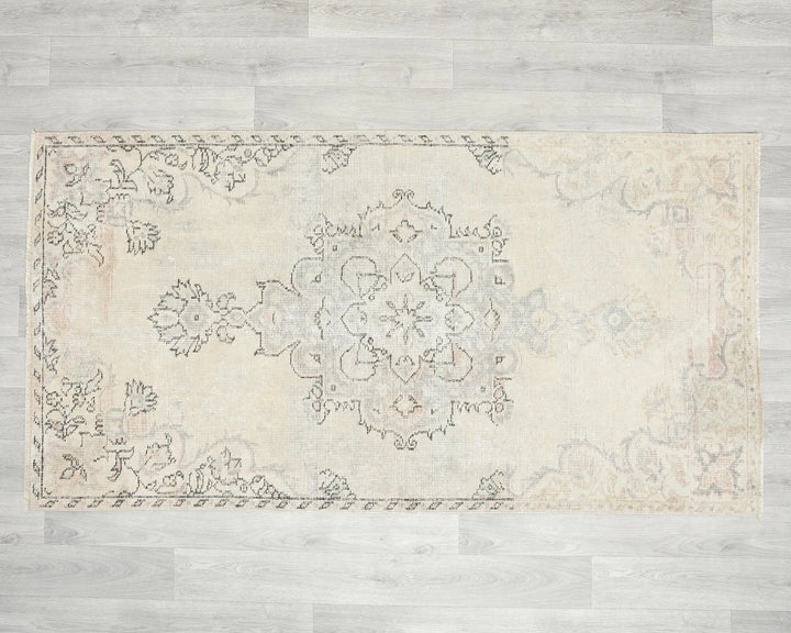Beige Turkish Oushak Rug 3' x 5' 11" Hand-Knotted | No. VR29743
