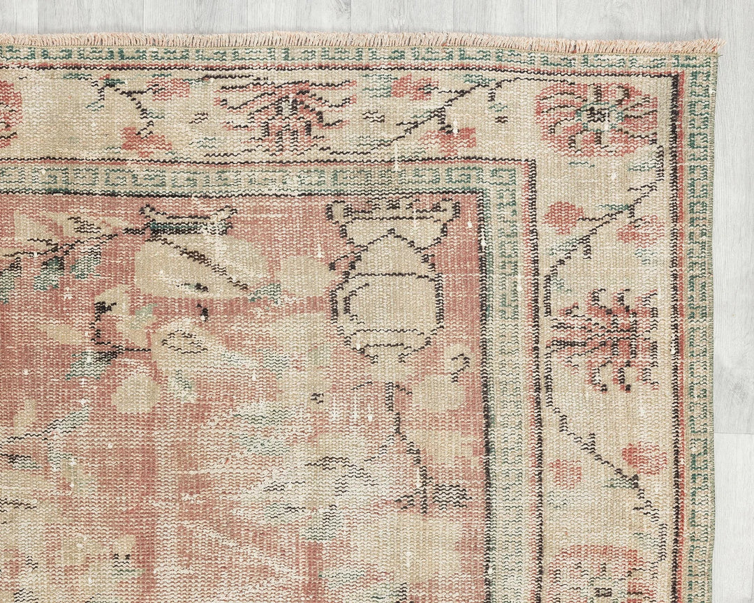 Multicolor Turkish Oushak Rug 5'8" x 8'5" Hand-Knotted | No. VR29903