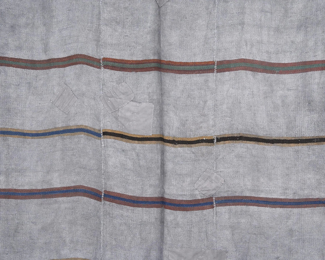 Gray Turkish Kilim Rug 6' x 9' 5" Flat-Weave | No. VR30013