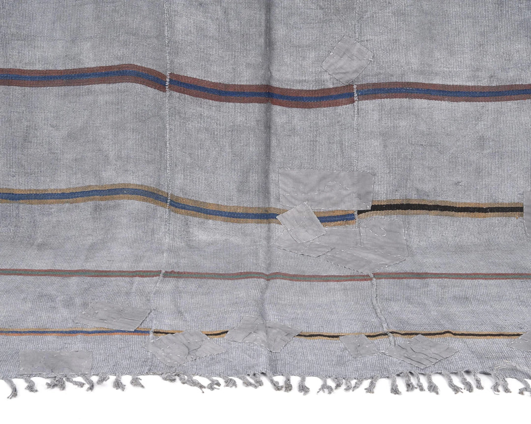 Gray Turkish Kilim Rug 6' x 9' 5" Flat-Weave | No. VR30013
