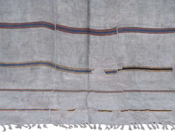 Gray Turkish Kilim Rug 6' x 9' 5" Flat-Weave | No. VR30013