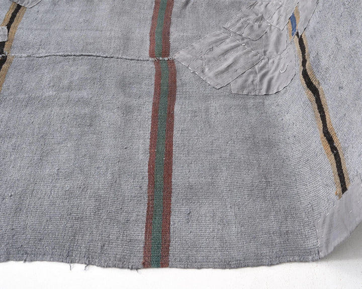Gray Turkish Kilim Rug 6' x 9' 5" Flat-Weave | No. VR30013