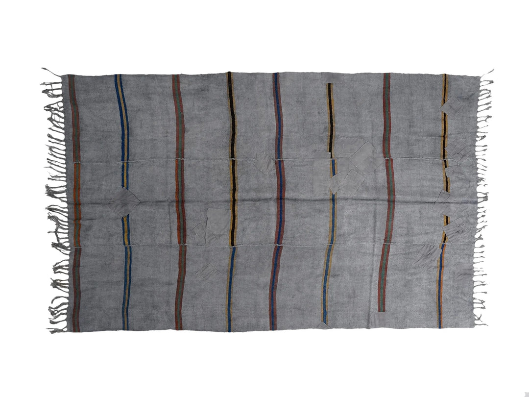 Gray Turkish Kilim Rug 6' x 9' 5" Flat-Weave | No. VR30013