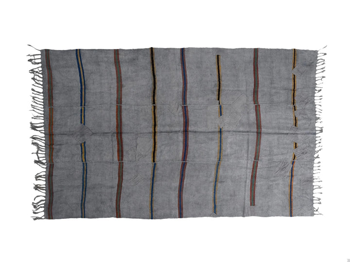 Gray Turkish Kilim Rug 6' x 9' 5" Flat-Weave | No. VR30013
