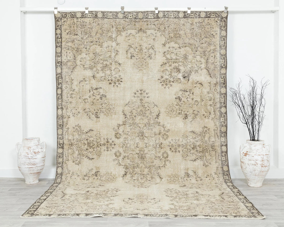 Multicolor Turkish Oushak Rug 6'8" x 10'6" Hand-Knotted | No. VR30054