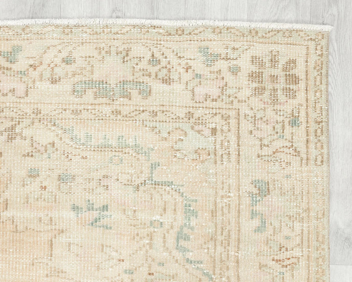 Beige Turkish Oushak Rug 5' 5" x 8' 6" Hand-Knotted | No. VR30236