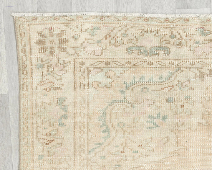 Beige Turkish Oushak Rug 5' 5" x 8' 6" Hand-Knotted | No. VR30236
