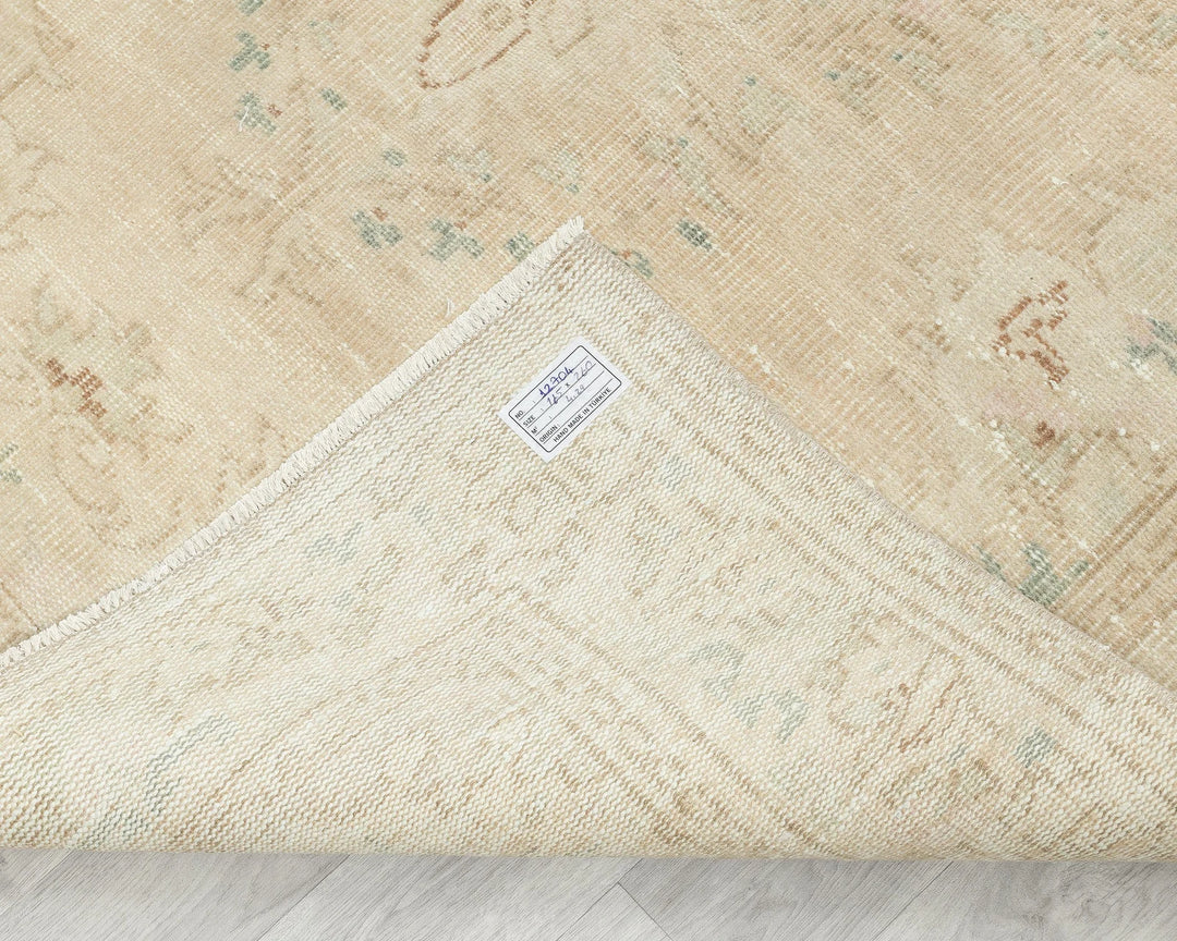 Beige Turkish Oushak Rug 5' 5" x 8' 6" Hand-Knotted | No. VR30236
