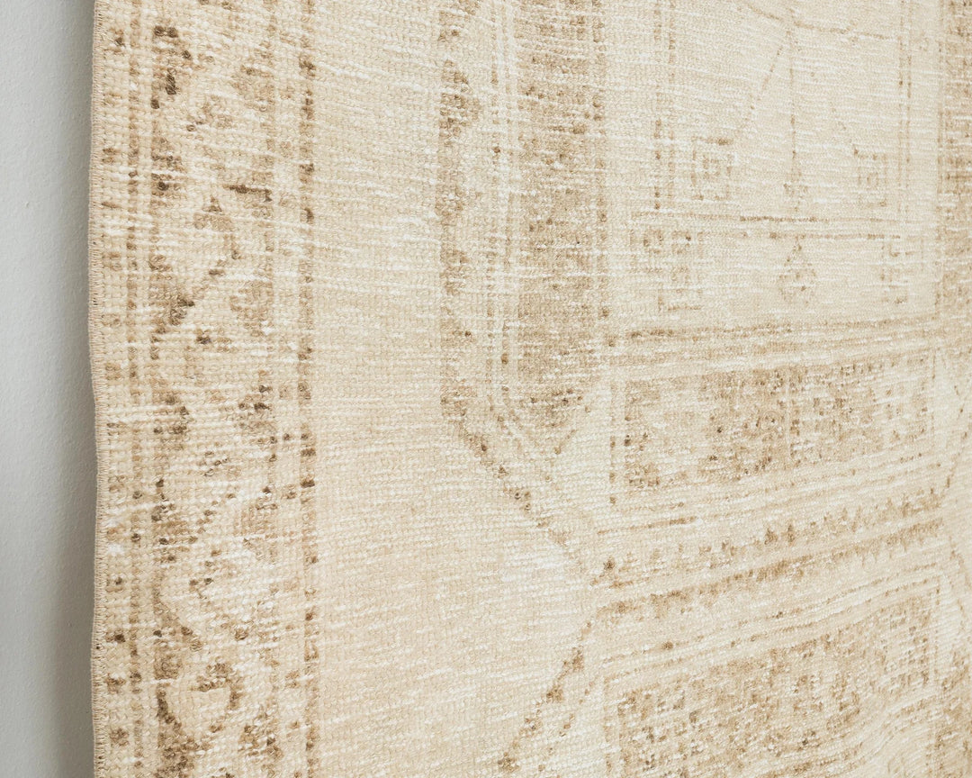 Beige Turkish Oushak Rug 3' 11" x 10' 8" Hand-Knotted | No. VR30318