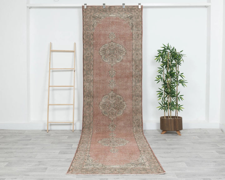 Pink Turkish Oushak Rug 3' 3" x 11' 6" Hand-Knotted | No. VR30379