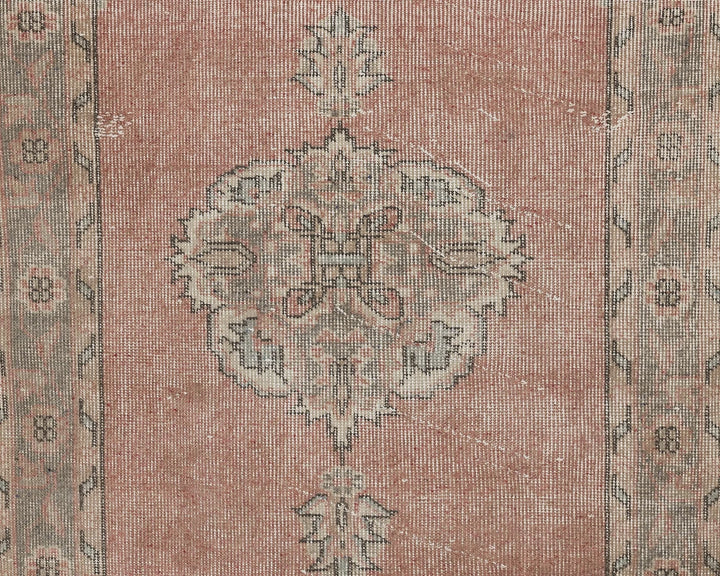 Pink Turkish Oushak Rug 3' 3" x 11' 6" Hand-Knotted | No. VR30379