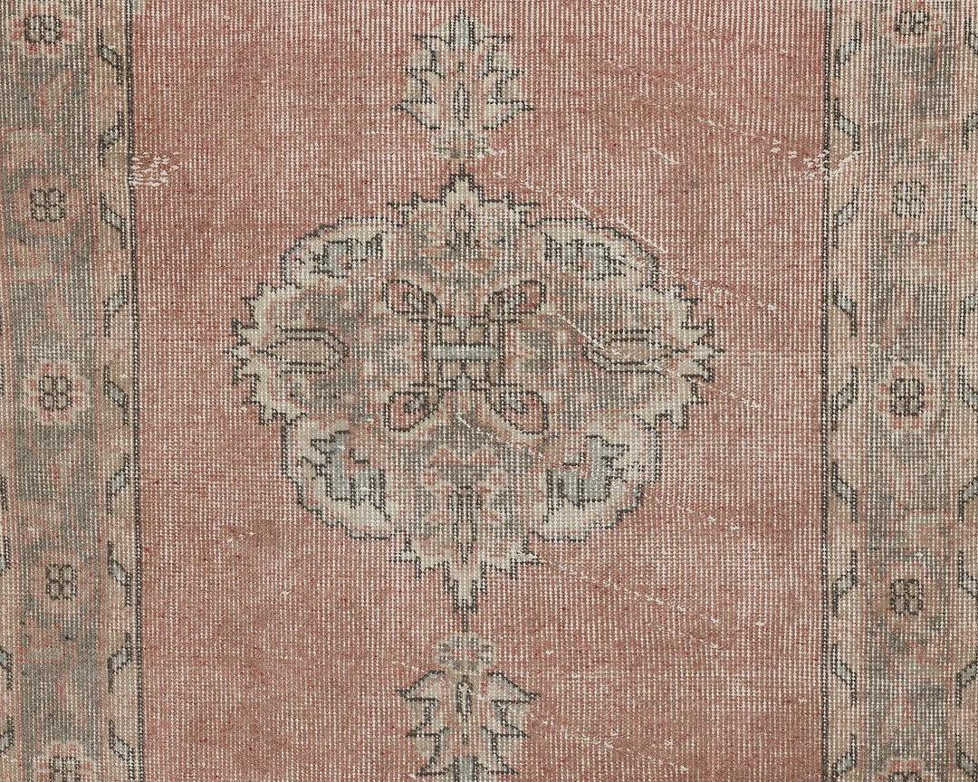 Pink Turkish Oushak Rug 3' 3" x 11' 6" Hand-Knotted | No. VR30379