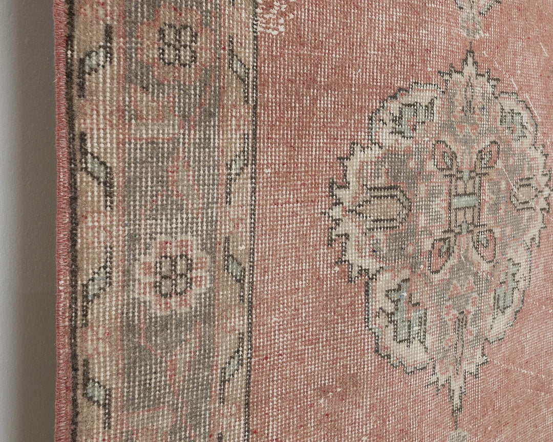 Pink Turkish Oushak Rug 3' 3" x 11' 6" Hand-Knotted | No. VR30379
