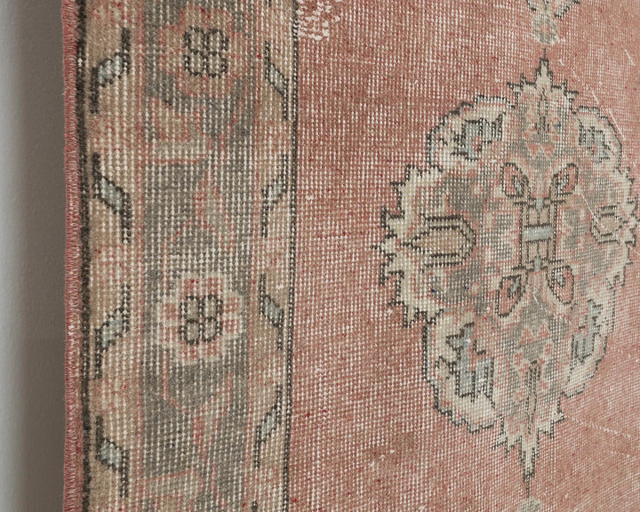 Pink Turkish Oushak Rug 3' 3" x 11' 6" Hand-Knotted | No. VR30379