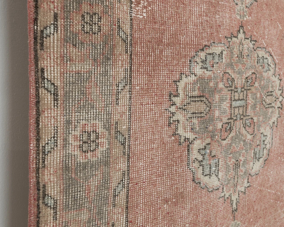Pink Turkish Oushak Rug 3' 3" x 11' 6" Hand-Knotted | No. VR30379