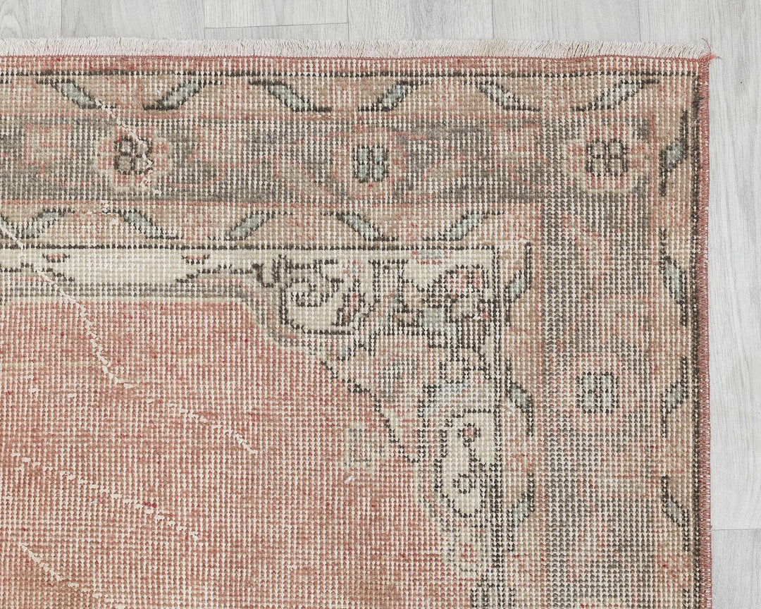 Pink Turkish Oushak Rug 3' 3" x 11' 6" Hand-Knotted | No. VR30379