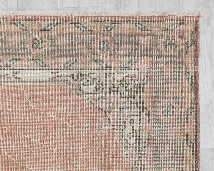 Pink Turkish Oushak Rug 3' 3" x 11' 6" Hand-Knotted | No. VR30379