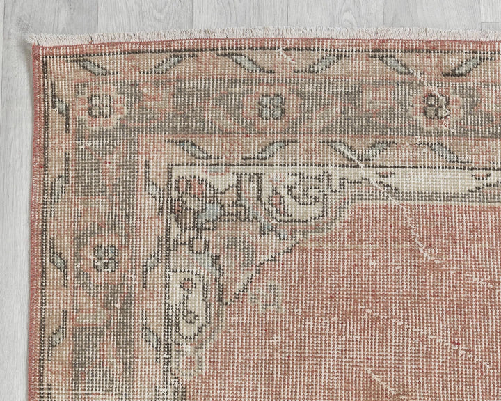 Pink Turkish Oushak Rug 3' 3" x 11' 6" Hand-Knotted | No. VR30379