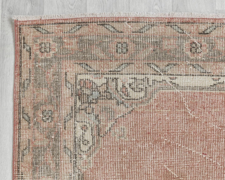 Pink Turkish Oushak Rug 3' 3" x 11' 6" Hand-Knotted | No. VR30379