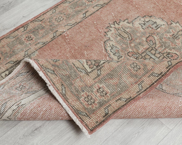 Pink Turkish Oushak Rug 3' 3" x 11' 6" Hand-Knotted | No. VR30379