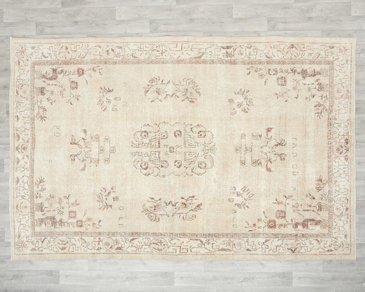 Multicolor Turkish Oushak Rug 6'6" x 9'8" Hand-Knotted view 9
