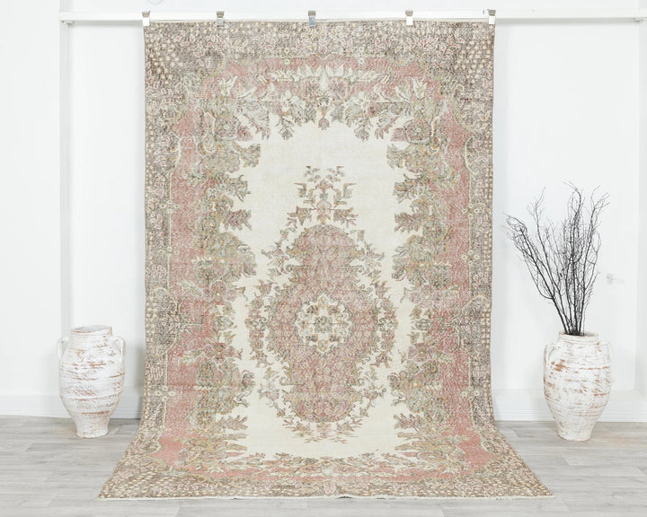 Multicolor Turkish Oushak Rug 5' 11" x 9' 8" Hand-Knotted | No. VR30575