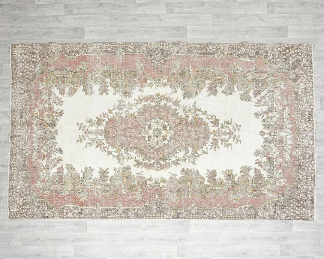 Multicolor Turkish Oushak Rug 5' 11" x 9' 8" Hand-Knotted | No. VR30575