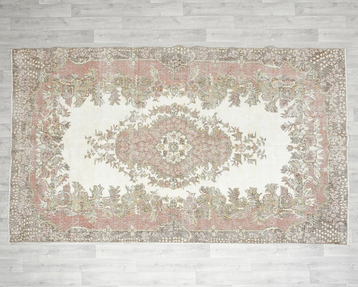 Multicolor Turkish Oushak Rug 5' 11" x 9' 8" Hand-Knotted | No. VR30575