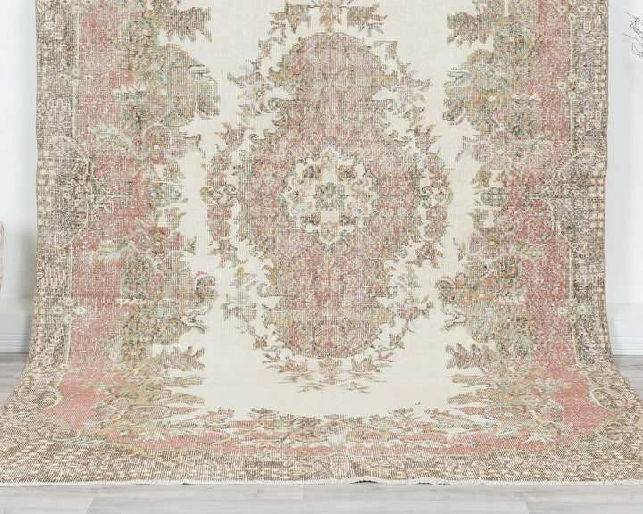 Multicolor Turkish Oushak Rug 5' 11" x 9' 8" Hand-Knotted | No. VR30575