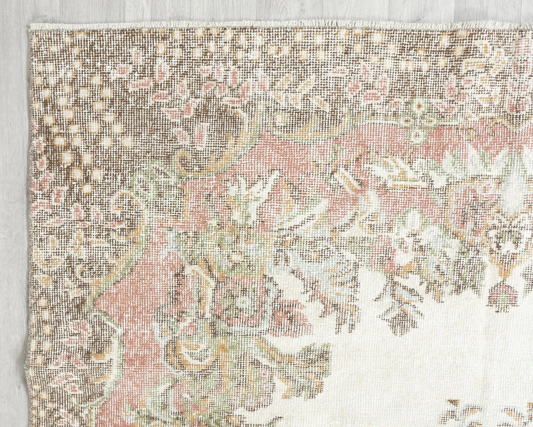 Multicolor Turkish Oushak Rug 5' 11" x 9' 8" Hand-Knotted | No. VR30575