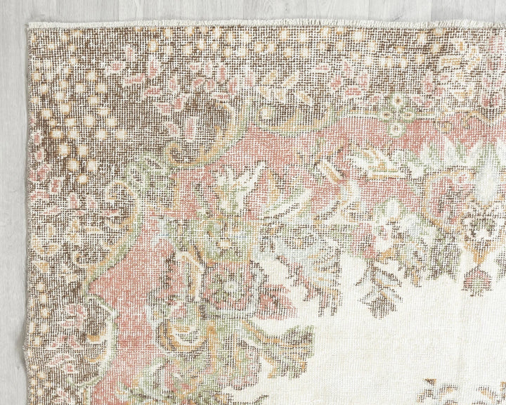Multicolor Turkish Oushak Rug 5' 11" x 9' 8" Hand-Knotted | No. VR30575