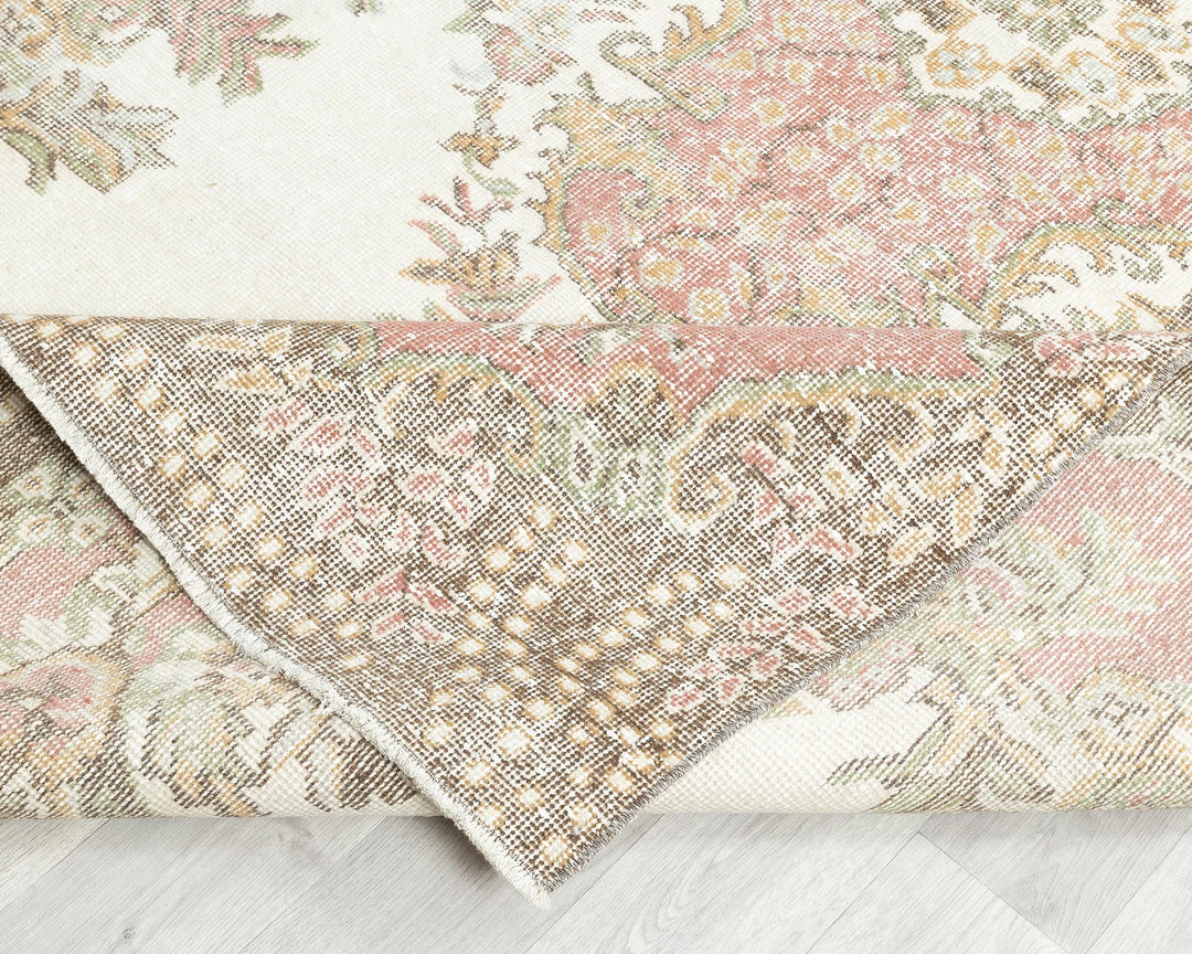 Multicolor Turkish Oushak Rug 5' 11" x 9' 8" Hand-Knotted | No. VR30575