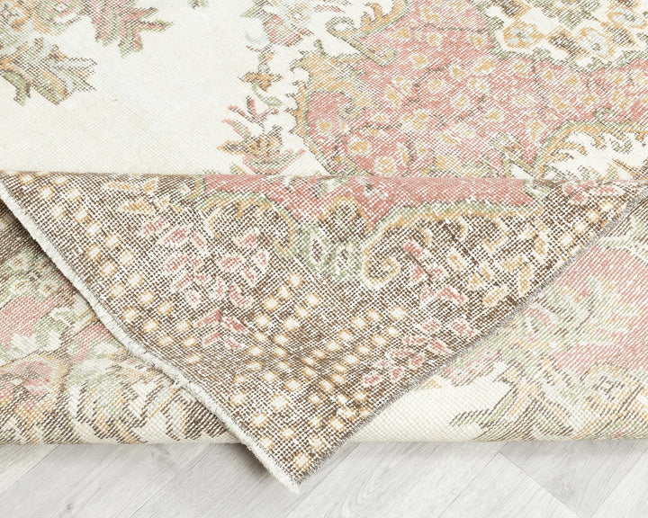 Multicolor Turkish Oushak Rug 5' 11" x 9' 8" Hand-Knotted | No. VR30575