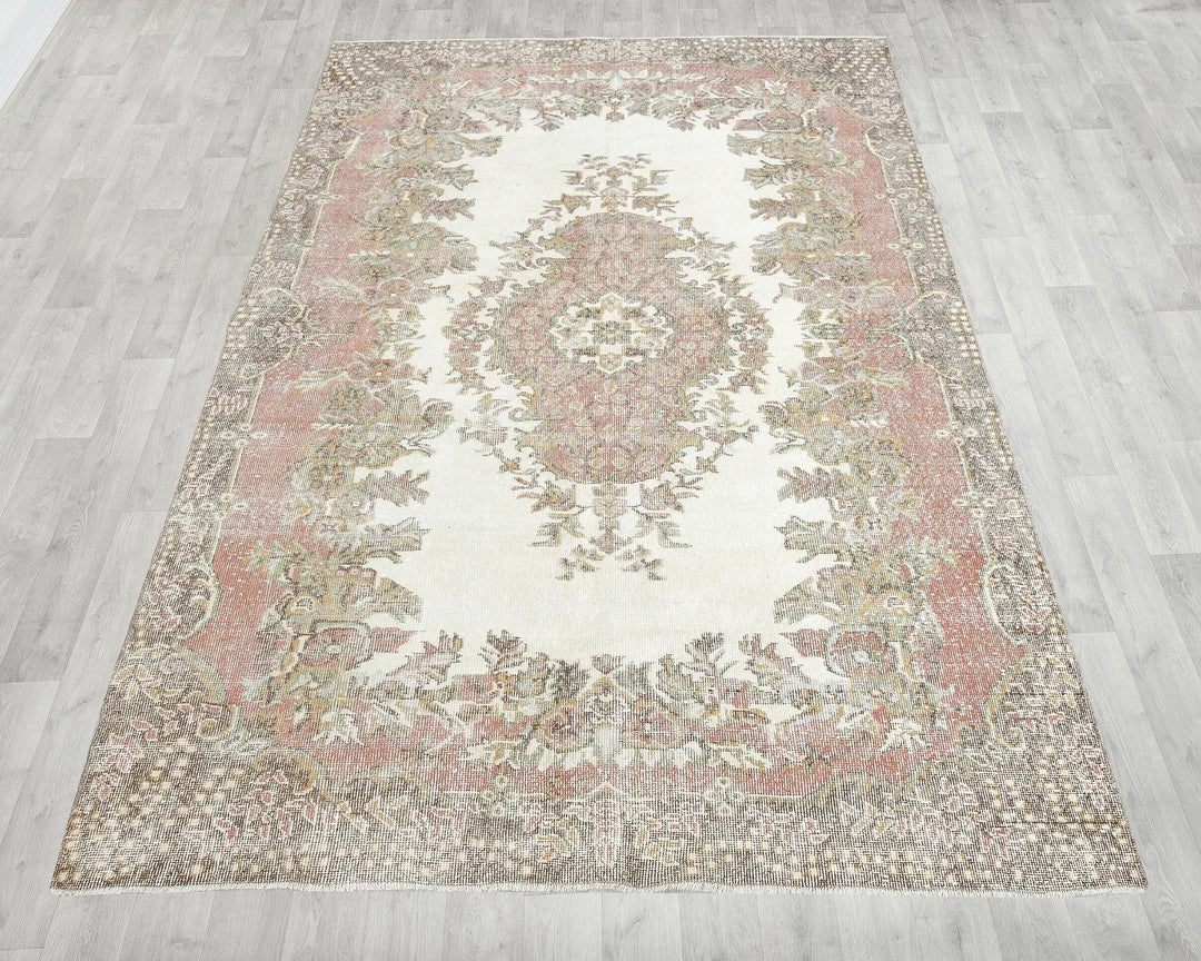 Multicolor Turkish Oushak Rug 5' 11" x 9' 8" Hand-Knotted | No. VR30575