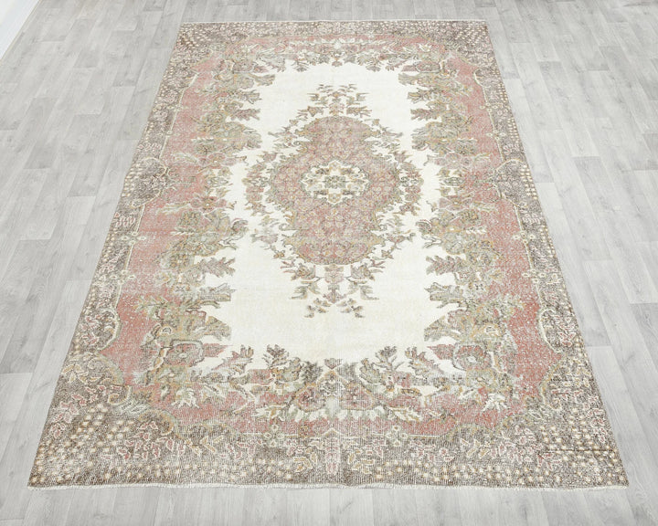 Multicolor Turkish Oushak Rug 5' 11" x 9' 8" Hand-Knotted | No. VR30575