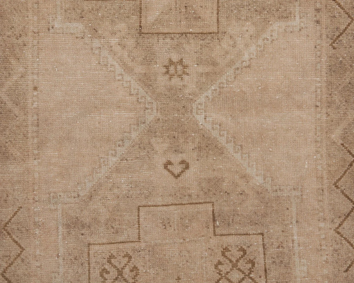 Beige Turkish Oushak Rug 3'5" x 11'7" Hand-Knotted | No. VR30742