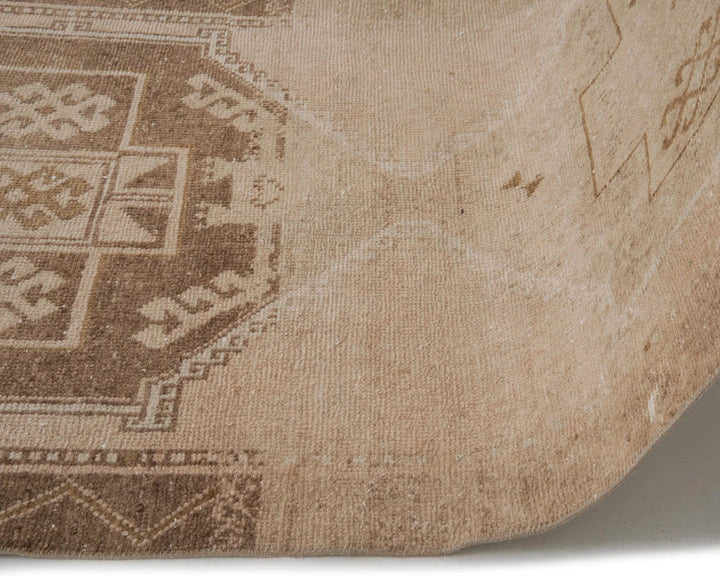 Beige Turkish Oushak Rug 3'5" x 11'7" Hand-Knotted | No. VR30742