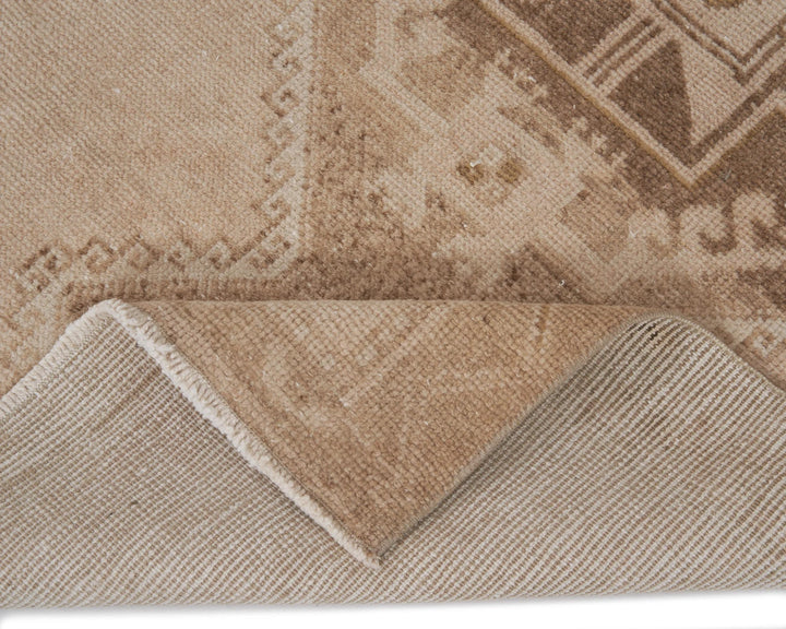 Beige Turkish Oushak Rug 3'5" x 11'7" Hand-Knotted | No. VR30742
