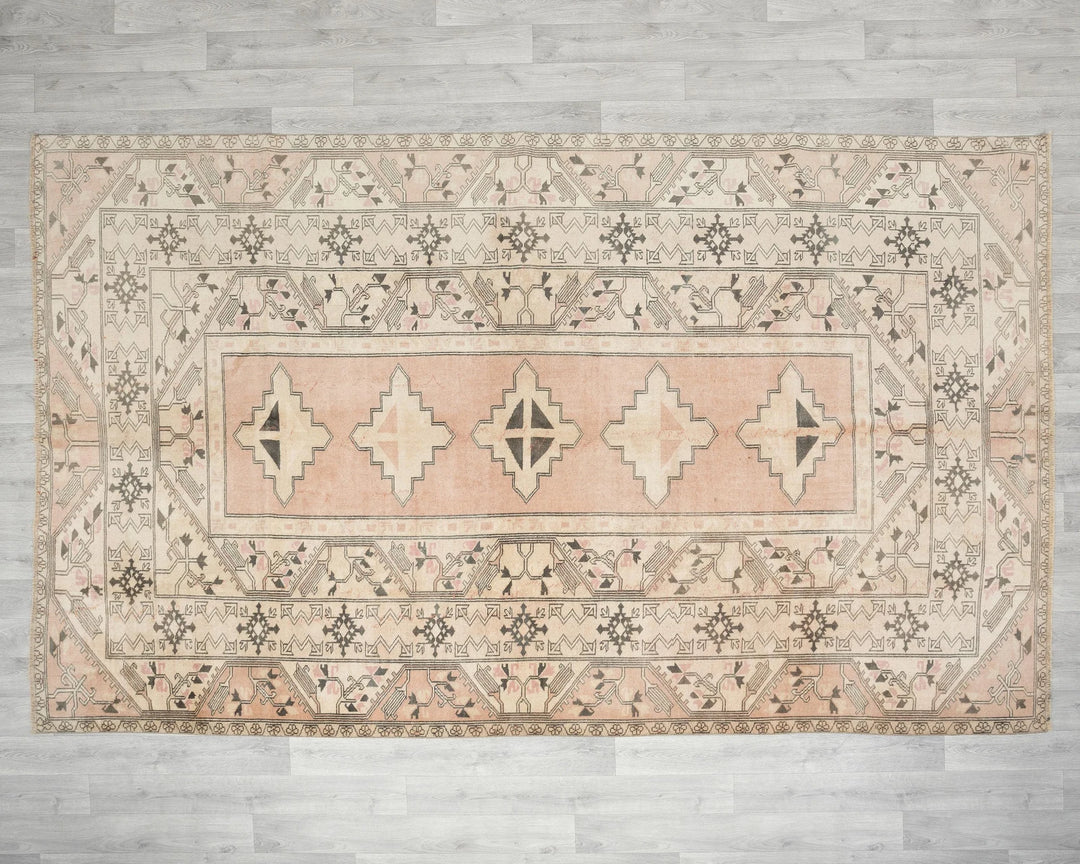 Multicolor Turkish Oushak Rug 6'3" x 10'1" Hand-Knotted | No. VR30746