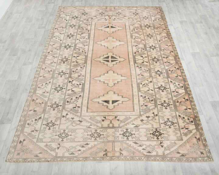 Multicolor Turkish Oushak Rug 6'3" x 10'1" Hand-Knotted | No. VR30746