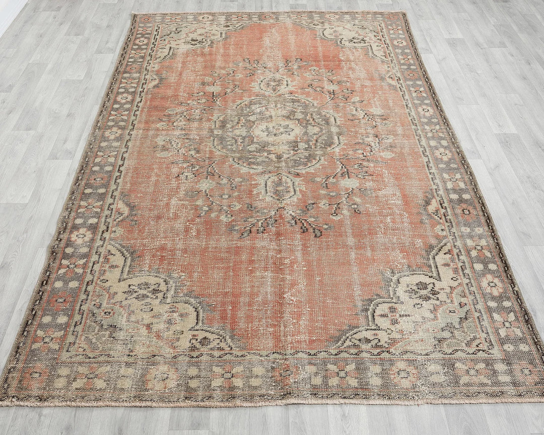 Multicolor Turkish Oushak Rug 6' 3" x 9' Hand-Knotted | No. VR30777